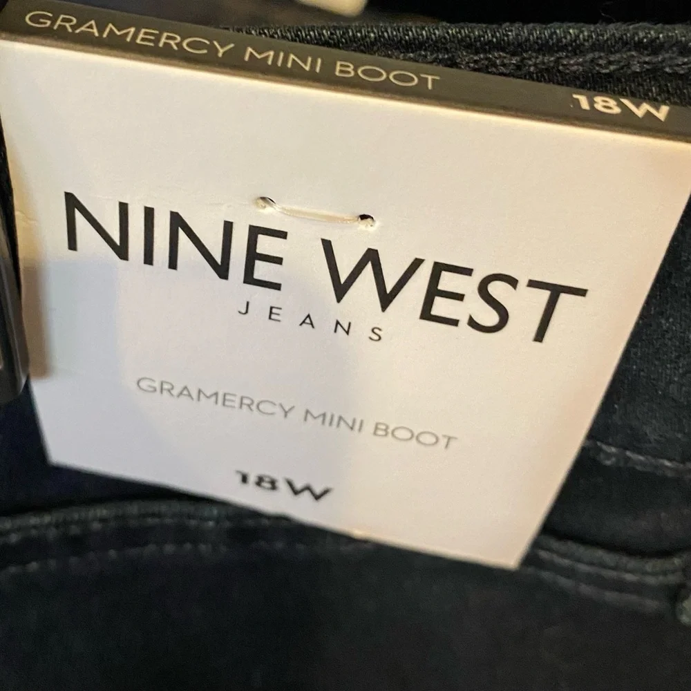 Nine West Gramercy Mini Boot Dark Wash Jeans Womens Plus Size 18W NWT - Picture 7 of 9